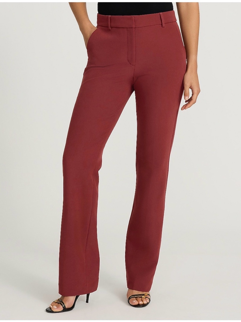 Express Boot-Cut Dress Pants in Deep Burgundy